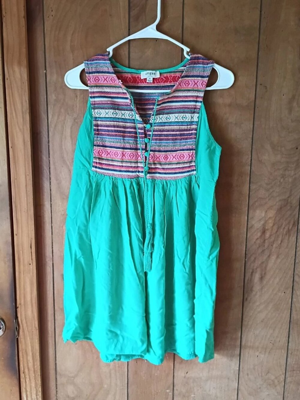 Umgee Women's Size M Sleeveless Boho Tunic Top Embroidered Cotton Blend